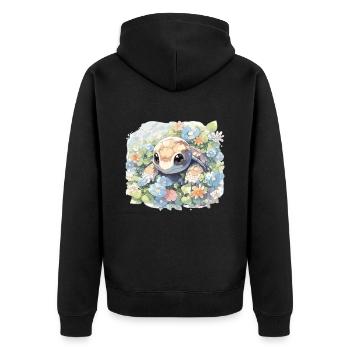 Tortue Lézard Tortue Bébés Tortues - Veste à capuche bio Premium Unisexe - noir - Dos - Nico (187cm)