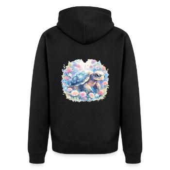 Tortue Lézard Tortue Bébés Tortues - Veste à capuche bio Premium Unisexe - noir - Dos - Nico (187cm)