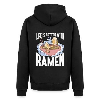 Ramen Gift Japanese noodle soup Ramen - Unisex Premium Organic Zip Hoodie - black - Back - Nico (187cm)