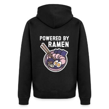 Ramen Geschenk Japanische Nudelsuppe Ramen - Unisex Premium Bio Zip Hoodie - Schwarz - Hinten - Nico (187cm)