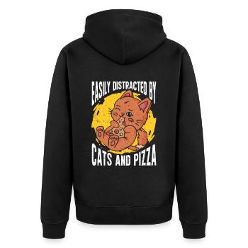 Pizza Italy Food Pizza Maker - Unisex Premium Organic Zip Hoodie - black - Back - Nico (187cm)