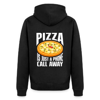 Pizza Italy Food Pizza Maker - Unisex Premium Organic Zip Hoodie - black - Back - Nico (187cm)