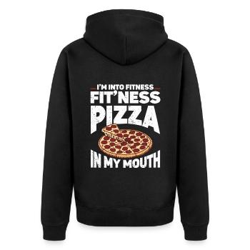 Pizza Italy Food Pizza Makers - Unisex Premium Organic Zip Hoodie - black - Back - Nico (187cm)