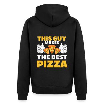 Pizza Italy Food Pizza Makers - Unisex Premium Organic Zip Hoodie - black - Back - Nico (187cm)