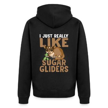J’aime beaucoup le propriétaire du Sugar Glider. Sucre - Veste à capuche bio Premium Unisexe - noir - Dos - Nico (187cm)