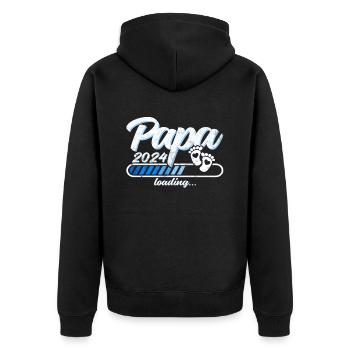 Werdender Vater - Papa 2024 loading - Unisex Premium Bio Zip Hoodie - Schwarz - Hinten - Nico (187cm)
