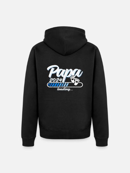 Father-to-be - Dad 2024 loading - Unisex Premium Organic Zip Hoodie - black