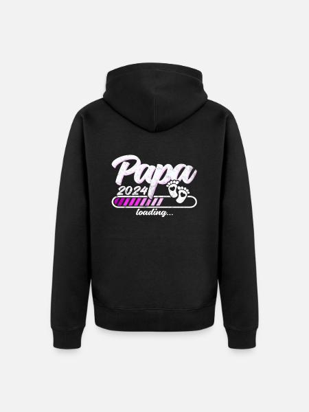 Father-to-be - Dad 2024 loading - Unisex Premium Organic Zip Hoodie - black