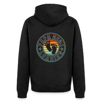 Futur père - Papa 2024 chargement - Veste à capuche bio Premium Unisexe - noir - Dos - Nico (187cm)