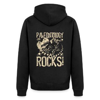 Paleontology Rocks Paläontologie Paläontologe - Unisex Premium Bio Zip Hoodie - Schwarz - Hinten - Nico (187cm)