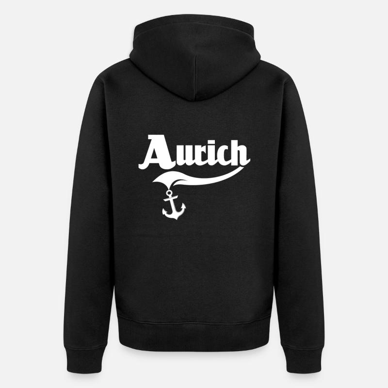 Aurich Sprüche - Unisex Premium Bio Zip Hoodie - Schwarz