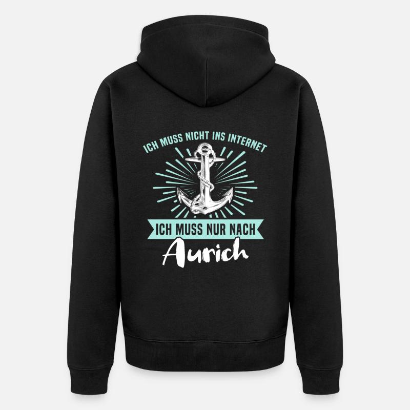 Aurich Sprüche - Unisex Premium Bio Zip Hoodie - Schwarz