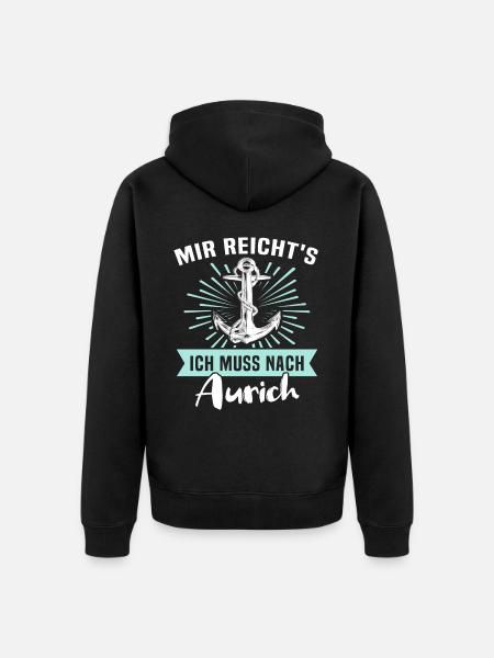 Aurich Sprüche - Unisex Premium Bio Zip Hoodie - Schwarz
