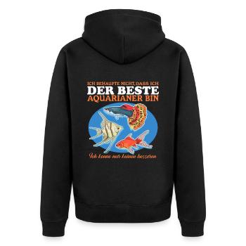 Aquaristik Aquarium Aquarianer Zierfisch Geschenk - Unisex Premium Bio Zip Hoodie - Schwarz - Hinten - Nico (187cm)