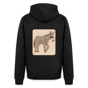 Esel Eselbesitzer Eselliebhaber Eselchen Geschenk - Unisex Premium Bio Zip Hoodie - Schwarz - Hinten - Nico (187cm)