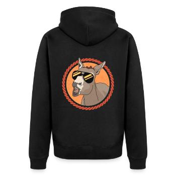 Esel Eselbesitzer Eselchen Eselliebhaber Geschenk - Unisex Premium Bio Zip Hoodie - Schwarz - Hinten - Nico (187cm)