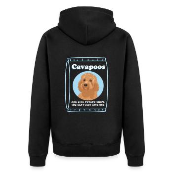 Cavapoo Dog | Cavoodle Dog Owner Gift - Unisex Premium Organic Zip Hoodie - black - Back - Nico (187cm)