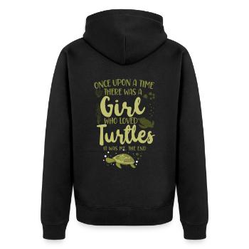 Sea Turtle Tortoise Once Upon A - Unisex Premium Organic Zip Hoodie - black - Back - Nico (187cm)