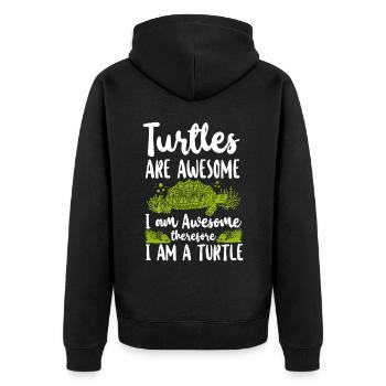 Sea Turtle Tortoise Turtles Are - Unisex Premium Bio Zip Hoodie - Schwarz - Hinten - Nico (187cm)