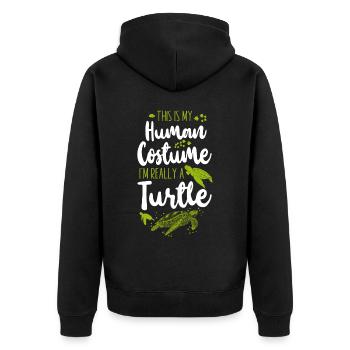 tortue de mer c’est mon - Veste à capuche bio Premium Unisexe - noir - Dos - Nico (187cm)