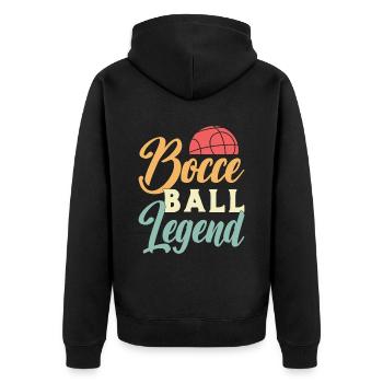 Bocce Ball Legend Ball Sport Petanque Bocce Player - Unisex Premium Bio Zip Hoodie - Schwarz - Hinten - Nico (187cm)