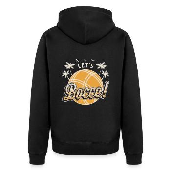 Bocce Ball Let's Bocce Ball Sport Loves Petanque - Unisex Premium Organic Zip Hoodie - black - Back - Nico (187cm)