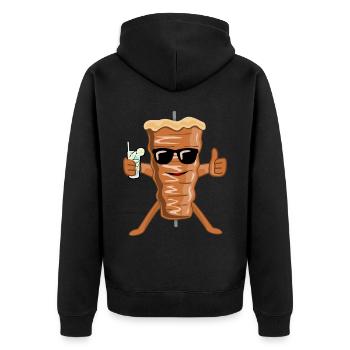 Doner kebab avec lunettes de soleil brochette kebab - Veste à capuche bio Premium Unisexe - noir - Dos - Nico (187cm)