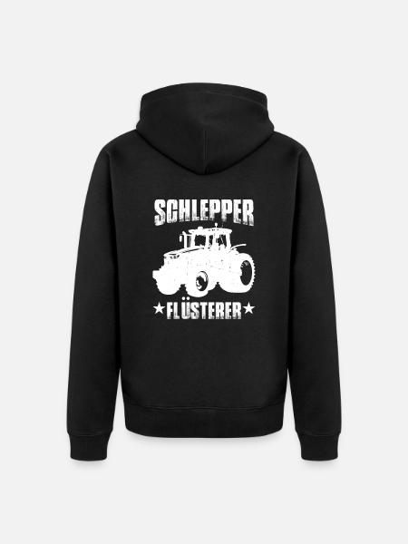 Schlepper Traktor Sprüche - Unisex Premium Bio Zip Hoodie - Schwarz
