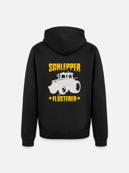 Schlepper Flüsterer - Unisex Premium Bio Zip Hoodie - Schwarz