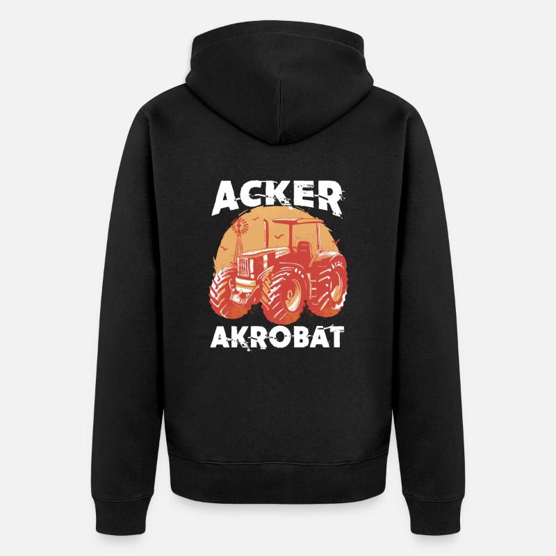 Acker Akrobat Schlepper Traktor - Unisex Premium Bio Zip Hoodie - Schwarz