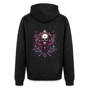 Crâne Crâne Crânes Crâne Squelette - Veste à capuche bio Premium Unisexe - noir - Dos - Nico (187cm)