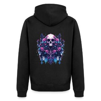 Crâne Crâne Crânes Crâne Squelette - Veste à capuche bio Premium Unisexe - noir - Dos - Nico (187cm)