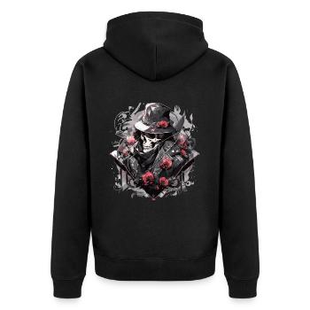 Crâne Crâne Crânes Crâne Squelette - Veste à capuche bio Premium Unisexe - noir - Dos - Nico (187cm)