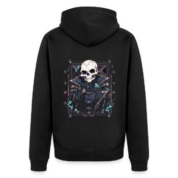 Crâne Crâne Crânes Crâne Squelette - Veste à capuche bio Premium Unisexe - noir - Dos - Nico (187cm)