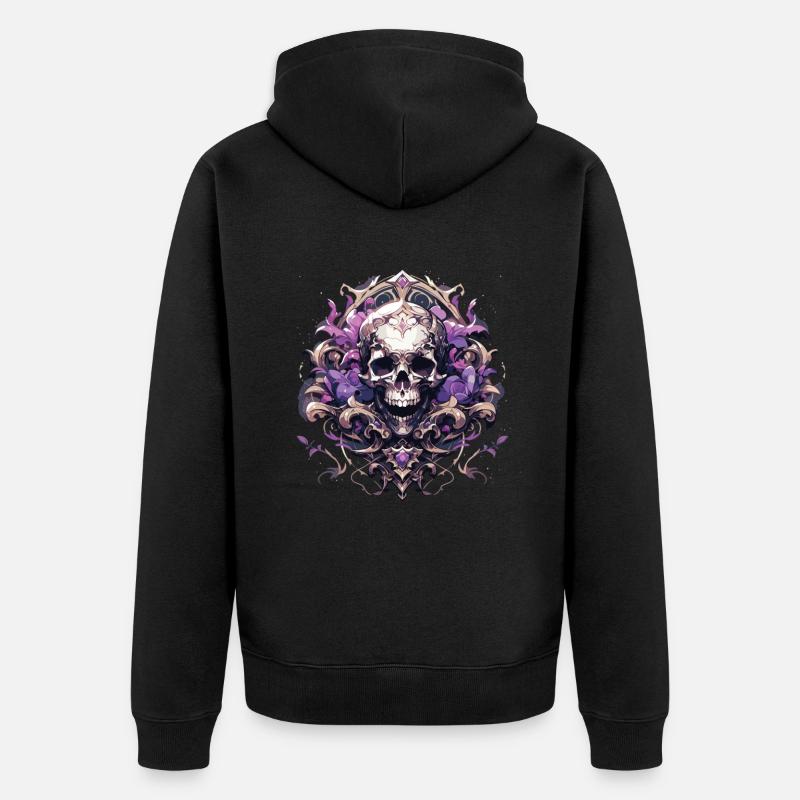 Crâne Crâne Crânes Crâne Squelette - Veste à capuche bio Premium Unisexe - noir