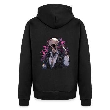Crâne Crâne Crânes Crâne Squelette - Veste à capuche bio Premium Unisexe - noir - Dos - Nico (187cm)