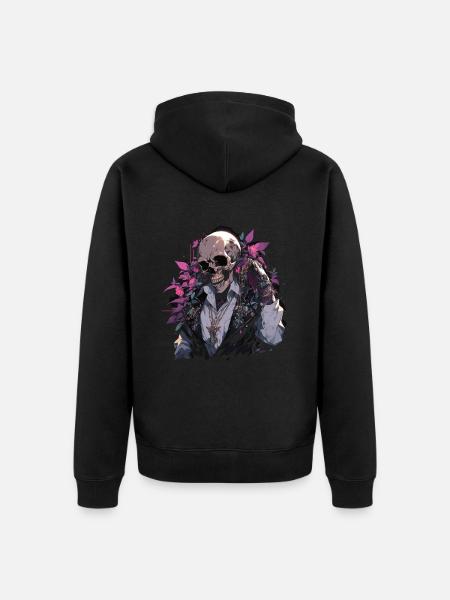 Skull Skull Skulls Skull Skeleton - Unisex Premium Organic Zip Hoodie - black
