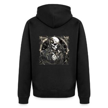 Crâne Crâne Crânes Crâne Squelette - Veste à capuche bio Premium Unisexe - noir - Dos - Nico (187cm)