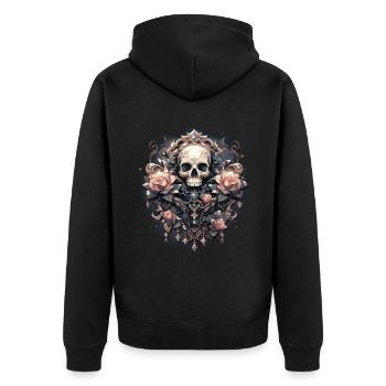 Crâne Crâne Crânes Crâne Squelette - Veste à capuche bio Premium Unisexe - noir - Dos - Nico (187cm)