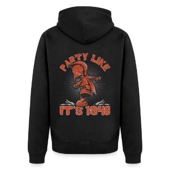 Arzt, Mediziner, Medizin Student, Sponsion - Unisex Premium Bio Zip Hoodie - Schwarz - Hinten - Nico (187cm)