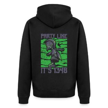 Arzt, Mediziner, Medizin Student, Sponsion - Unisex Premium Bio Zip Hoodie - Schwarz - Hinten - Nico (187cm)