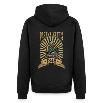 Arzt, Mediziner, Medizin Student, Sponsion - Unisex Premium Bio Zip Hoodie - Schwarz - Hinten - Nico (187cm)