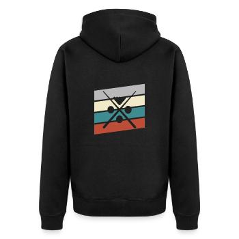 Billiard Retro - Unisex Premium Bio Zip Hoodie - Schwarz - Hinten - Nico (187cm)