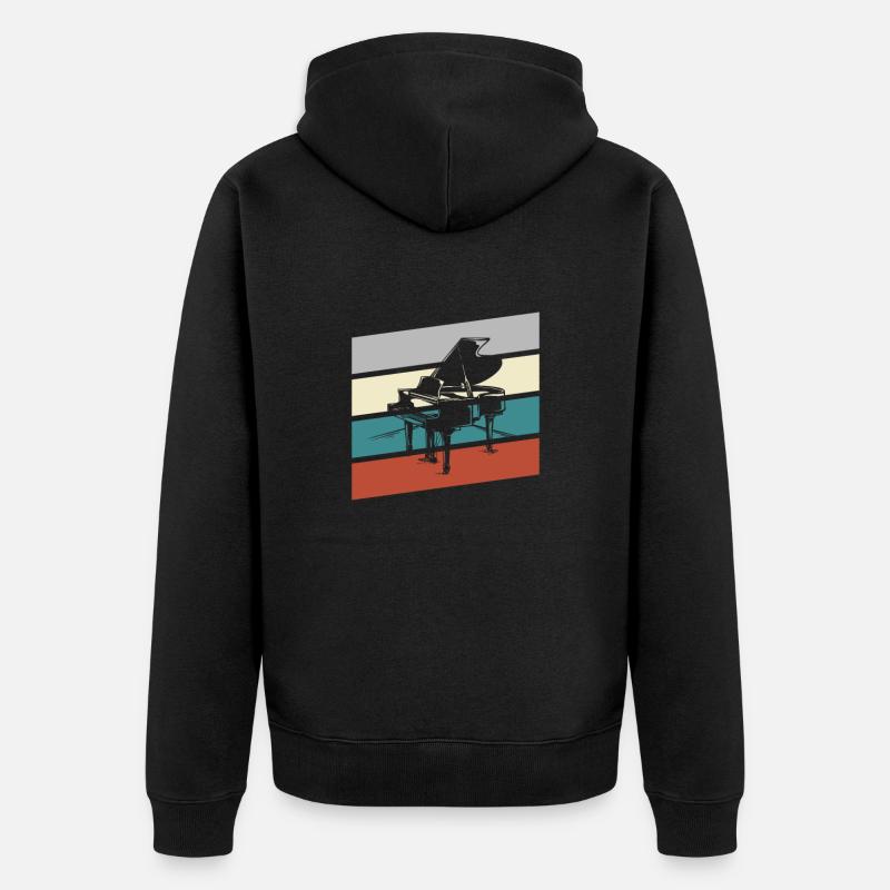 Piano Rétro - Veste à capuche bio Premium Unisexe - noir