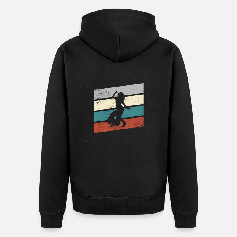 Chanter rétro - Veste à capuche bio Premium Unisexe - noir