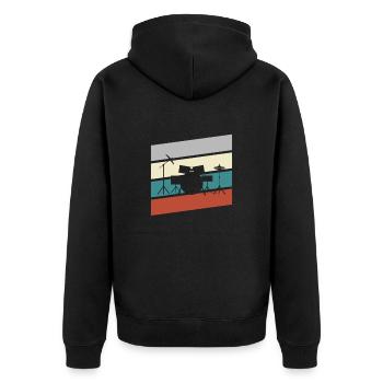 Batterie Rétro - Veste à capuche bio Premium Unisexe - noir - Dos - Nico (187cm)