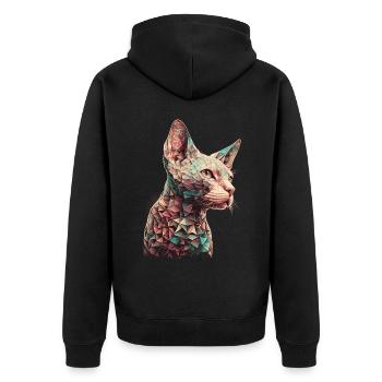 Abstrait Géométrique Sphynx Cat Race Pet Lover - Veste à capuche bio Premium Unisexe - noir - Dos - Nico (187cm)