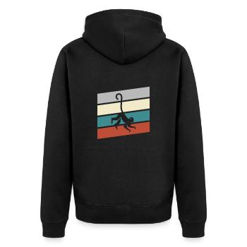 Singe Rétro - Veste à capuche bio Premium Unisexe - noir - Dos - Nico (187cm)