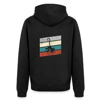 Singe Rétro - Veste à capuche bio Premium Unisexe - noir - Dos - Nico (187cm)