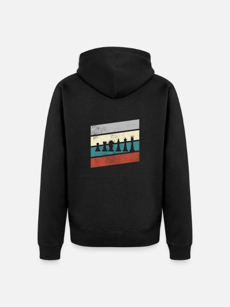 Chess Retro - Unisex Premium Organic Zip Hoodie - black